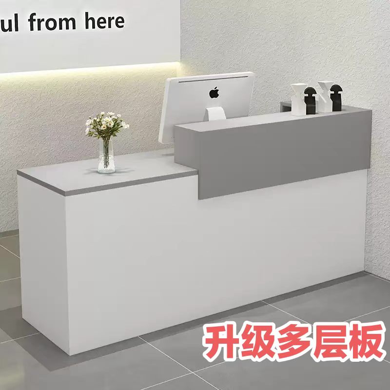 吧台收银台店铺小型服装店便利店美容院收银桌柜台公司前台接待台图片