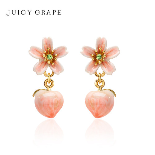 JuicyGrape水蜜桃珐琅耳钉