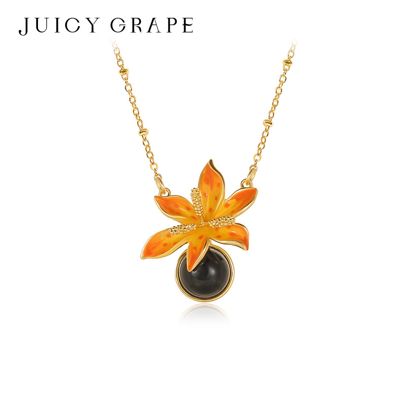 Juicy Grape原创设计射干花项链女轻奢小众锁骨链送闺蜜女友礼物
