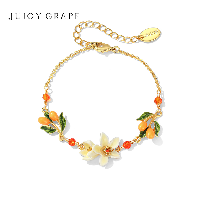 Juicy Grape原创甜美ins小众设计白色橙花小金桔法式森系手链女 饰品/流行首饰/时尚饰品新 手链 原图主图