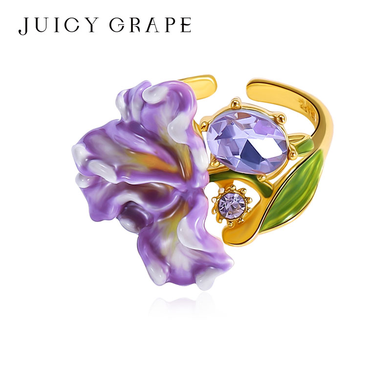 JuicyGrape紫色鸢尾花戒指