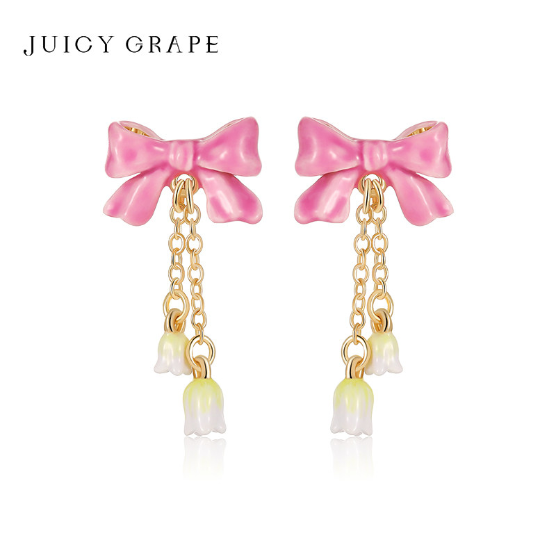 JuicyGrape蝴蝶结铃兰耳环