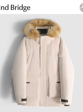 MindBridge90鸭绒/高密梭织/冬季加厚保暖大毛领中长款羽绒服MACM