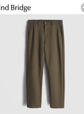 MindBridge绵羊毛混纺/毛呢/秋冬防风保暖弹力直筒商务休闲裤MAB3