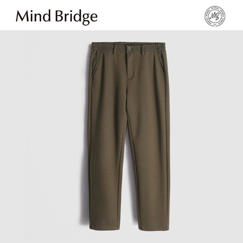 MindBridge绵羊毛混纺/毛呢/秋冬防风保暖弹力直筒商务休闲裤MAB3