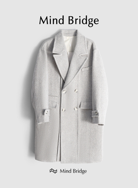 MindBridge【延续经典】高端绵羊毛呢大衣过膝风衣防风保暖 M4235