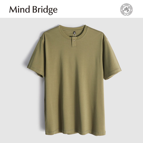 MindBridge【100%纯棉】夏季休闲精梳棉短袖T恤男士吸湿透气 MA3T