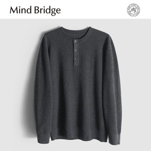 MindBridge 绵羊毛双股45支/520g秋冬圆领宽松休闲保暖针织衫MA6G