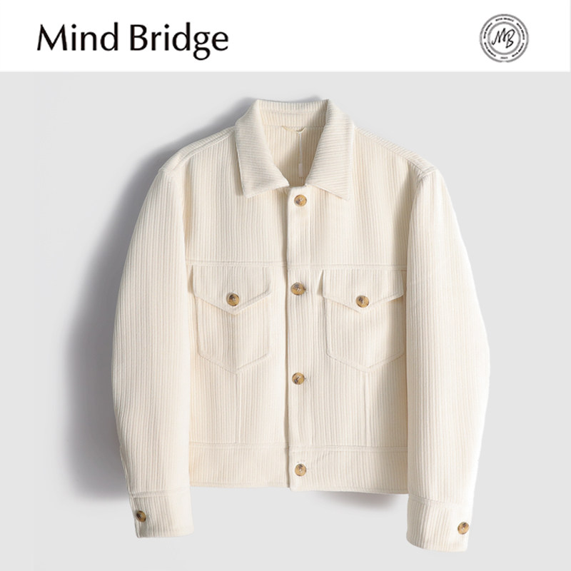 MindBridge重磅复古/灯芯绒/秋冬防风保暖商务休闲翻领夹克男MAC8