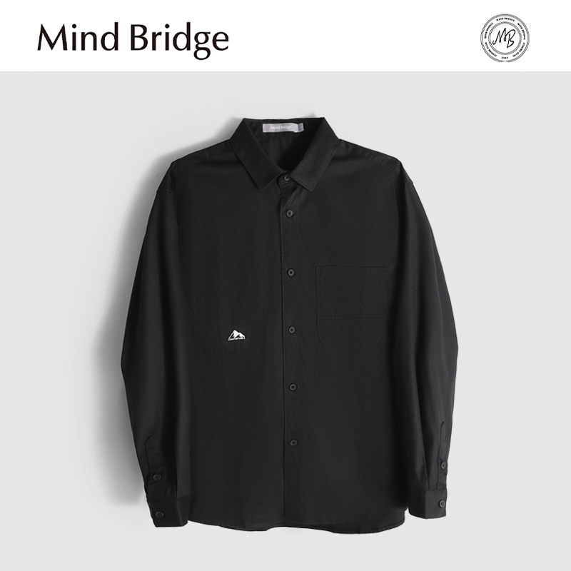 MindBridge【莱赛尔天丝】男士高端商务休闲翻领长袖衬衫春 M4457