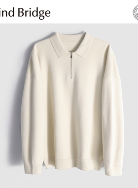 MindBridge 500g双股48支/秋冬休闲宽松翻领打底内搭针织衫男MA6W
