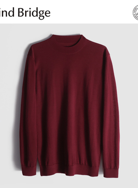 MindBridge100%绵羊毛/60支双股/秋冬防风保暖圆领内搭针织衫MA7T