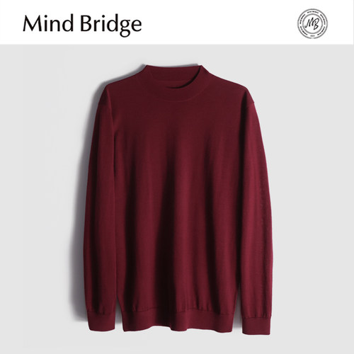MindBridge100%绵羊毛/60支双股/秋冬防风保暖圆领内搭针织衫MA7T