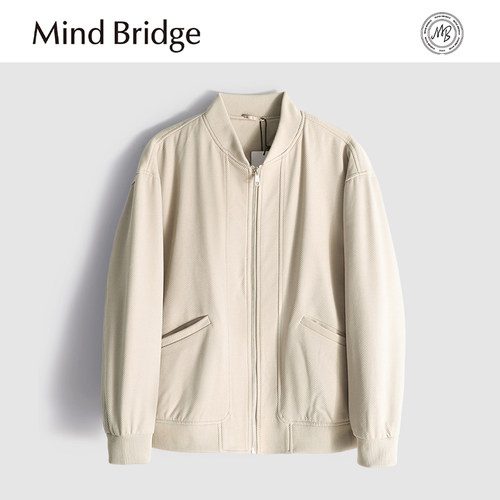 MindBridge【英区春令时】斜纹肌理感商务休闲弹力棒球领夹克MA05