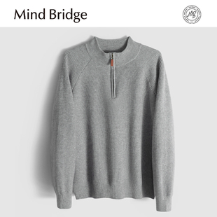 MindBridge 秋冬半高领弹力保暖内搭针织毛衣MA8E 绵羊毛48支双股