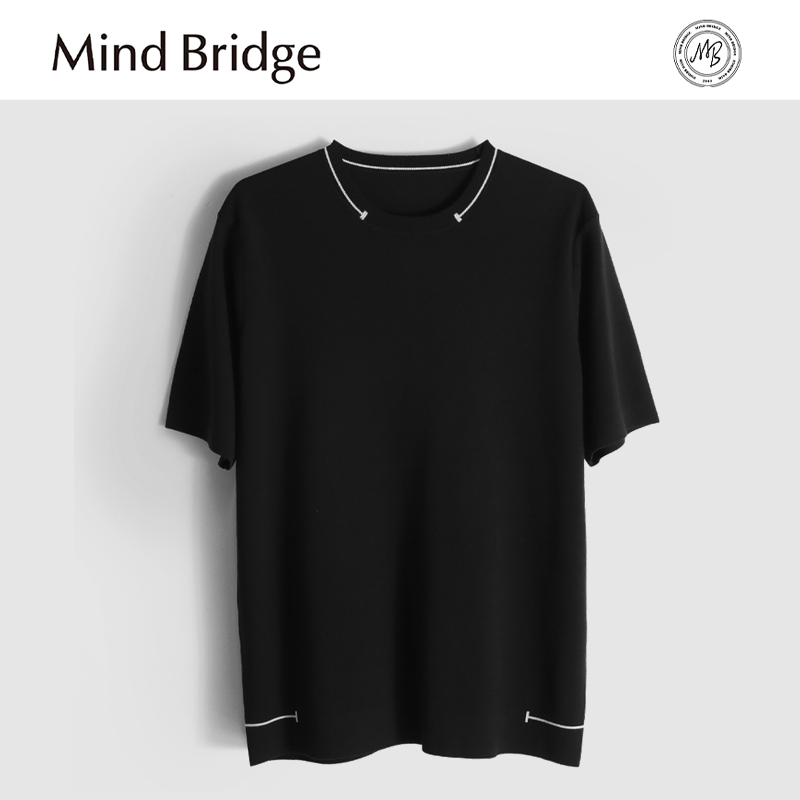 MindBridge手感细腻/透气亲肤/秋冬圆领保暖内搭短袖针织衫男MA93