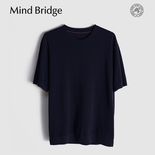 MindBridge亚麻+桑蚕丝/9色经典基础款圆领宽松休闲短袖T恤男MB1H