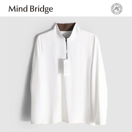 MindBridge【丘比特的脸】户外休闲运动立领弹力保暖长袖T恤M4414