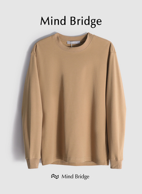 百家好/MindBridge 经典圆领棉长袖T恤男春季保暖内搭打底衫M4387