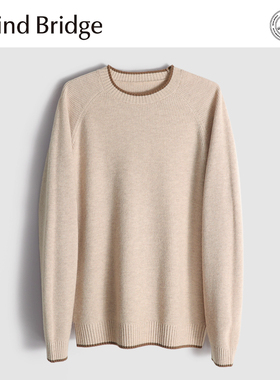 MindBridge100%绵羊毛430克/秋冬加厚保暖圆领针织衫内搭抗皱MA86
