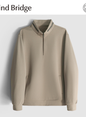MindBridge【嘉伯丽尔】商务休闲半拉链立领套头卫衣透气抗皱MA0E