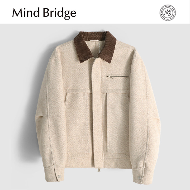 MindBridge羊毛山羊绒/混纺毛呢/秋冬防风保暖商务休闲夹克男MAC7