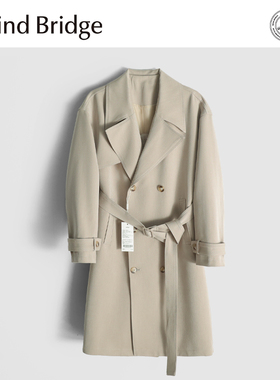 MindBridge舒适微弹/垂感抗皱/秋季经典商务休闲长款风衣外套MA9Q