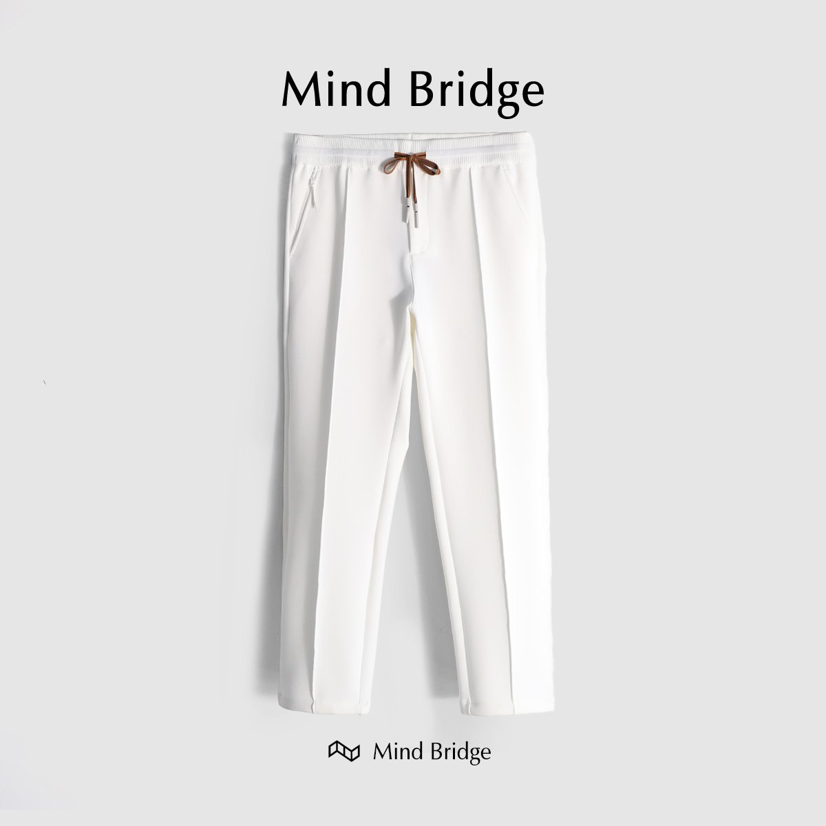 MindBridge直筒抽绳休闲卫裤高弹