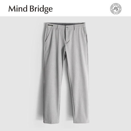 MindBridge【沃尔顿家族】夏季桑蚕丝垂感弹力商务休闲直筒裤MA2G