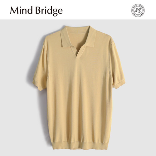 MindBridge【120支凉感纱】商务休闲翻领针织短袖POLO衫T恤男MA3S
