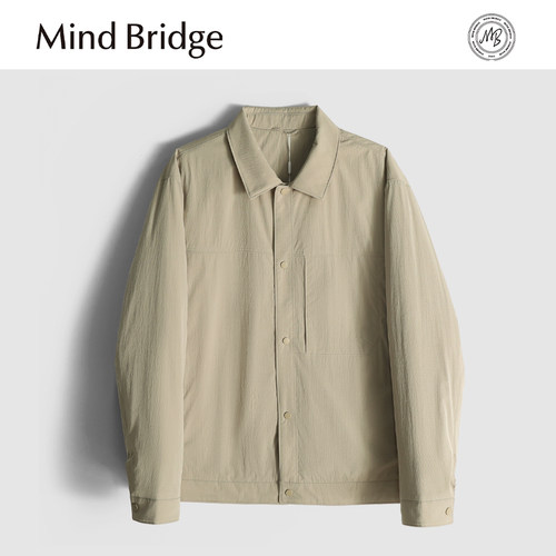 MindBridge轻量化125克/冬季防风保暖商务休闲翻领棉服夹克男MAAB