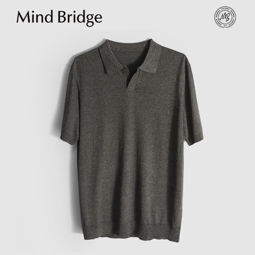 MindBridge100%莱赛尔/商务休闲翻领短袖T恤POLO衫男透气抗皱MB2X
