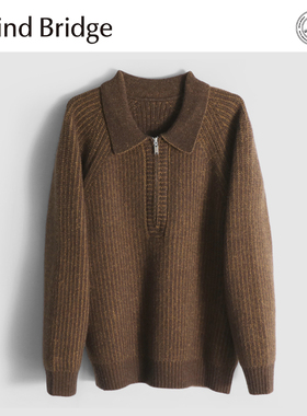 MindBridge绵羊毛/手感细腻/秋冬防风加厚保暖休闲毛衣翻领男MA83