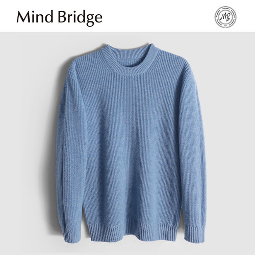 MindBridge【即将断码】100%绵羊毛宽松圆领休闲保暖针织衫冬MA8F