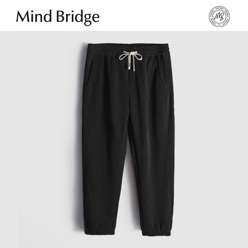 MindBridge 绵柔肌理感/秋冬防风保暖加绒宽松直筒束脚休闲裤MA5Z