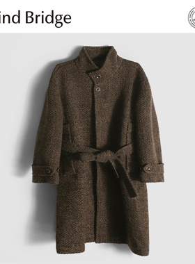 MindBridge重磅羊毛混纺/冬季男士过膝长款毛呢大衣防风保暖 MABB