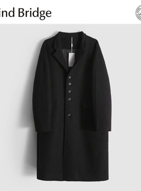 MindBridge重磅羊毛/秋冬防风保暖商务休闲长款单面呢大衣男 MACS