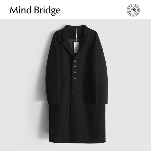 MindBridge重磅羊毛/秋冬防风保暖商务休闲长款单面呢大衣男 MACS