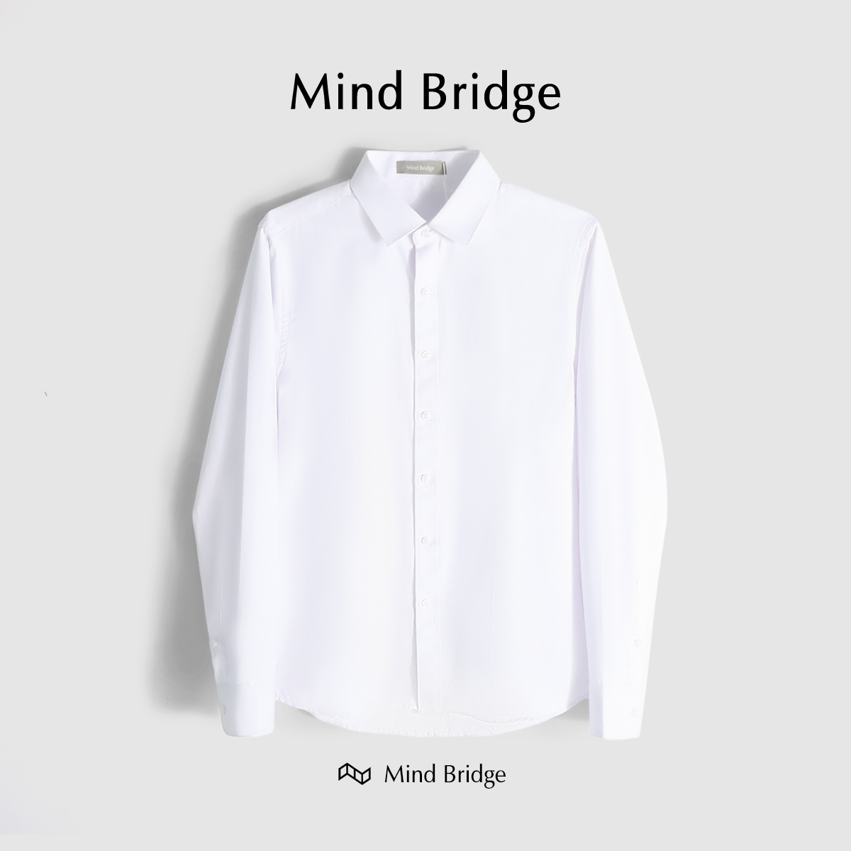 MindBridge翻领长袖商务休闲衬衫
