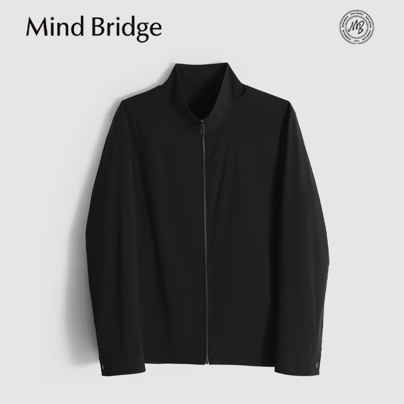 MindBridge"经典再现"锦氨混纺春季弹力宽松休闲商务立领夹克MB3F