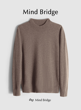 百家好/MindBridge绵羊毛长袖保暖针织打底羊绒衫男士内搭春M4320