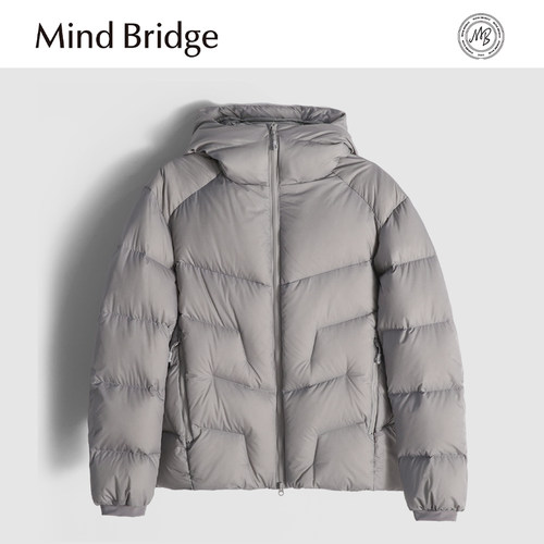 MindBridge90鸭绒/梭织工艺/冬季轻量化防风保暖连帽羽绒服男MA7S