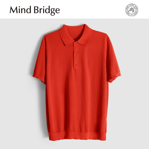 MindBridge【16针菠萝针】商务休闲翻领针织短袖T恤POLO衫男 MA4Y