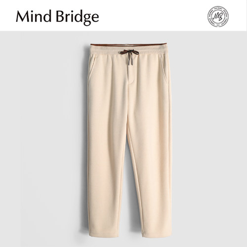 MindBridge绵羊毛/微暖绒/秋冬防风保暖弹力抗皱直筒休闲裤男MACW