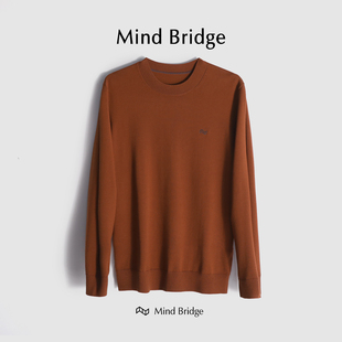 百家好 男M4339 MindBridge绵羊毛保暖弹力垂感圆领针织内搭打底衫
