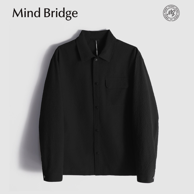 MindBridge"肌理感泡泡纱"轻量化工艺设计商务休闲翻领夹克男MB2E