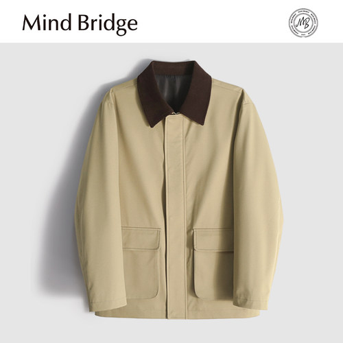 MindBridge【西班牙宴会】棉感斜纹厚实商务休闲翻领防风夹克MA06