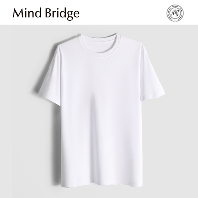 MindBridge【100%纯棉】夏季男士精梳棉纯色圆领休闲短袖T恤 MA41