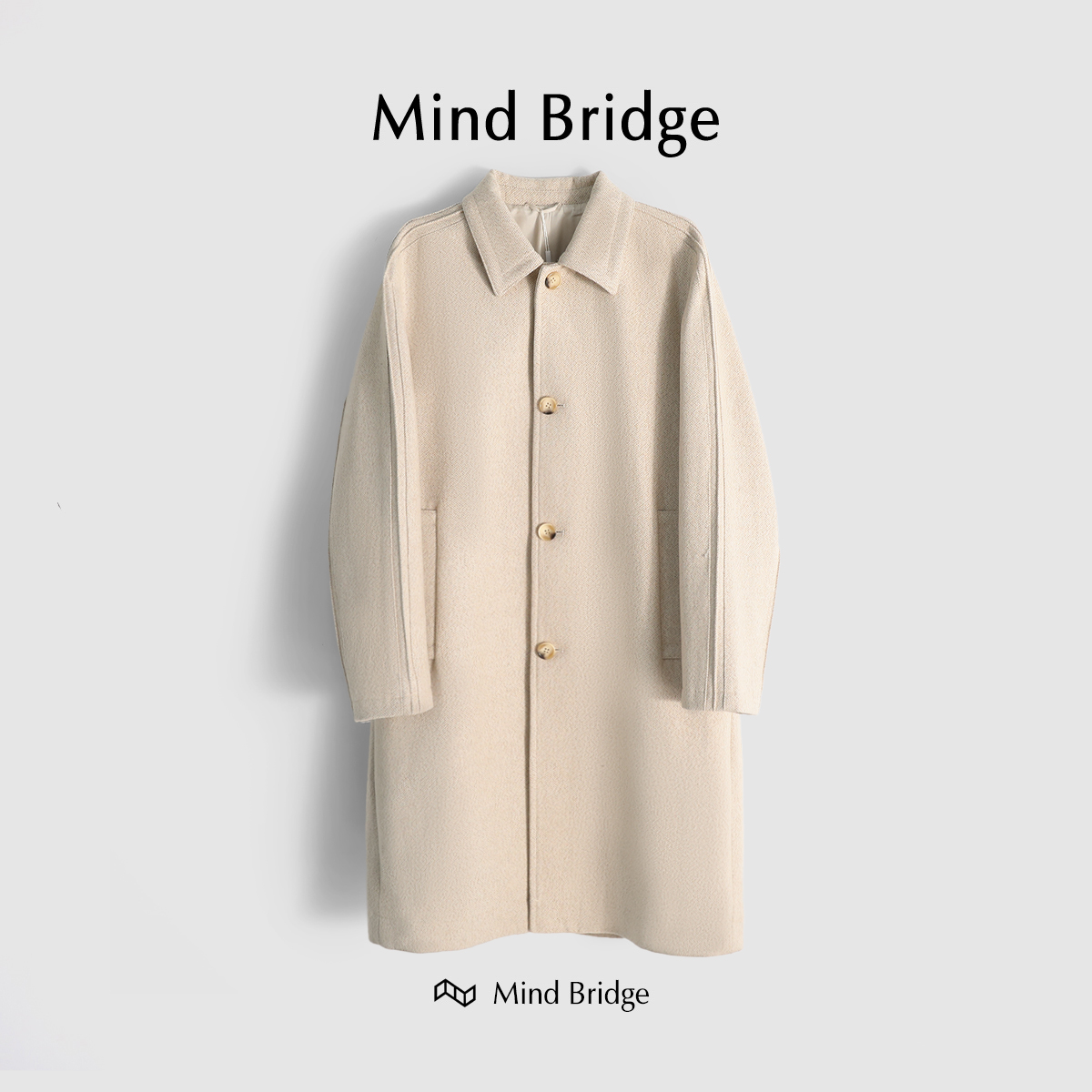 MindBridge羊毛冬呢大衣防风保暖