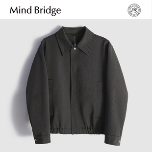 MindBridge垂感抗皱/柔软羊毛/秋冬弹力商务休闲翻领飞行夹克MACB